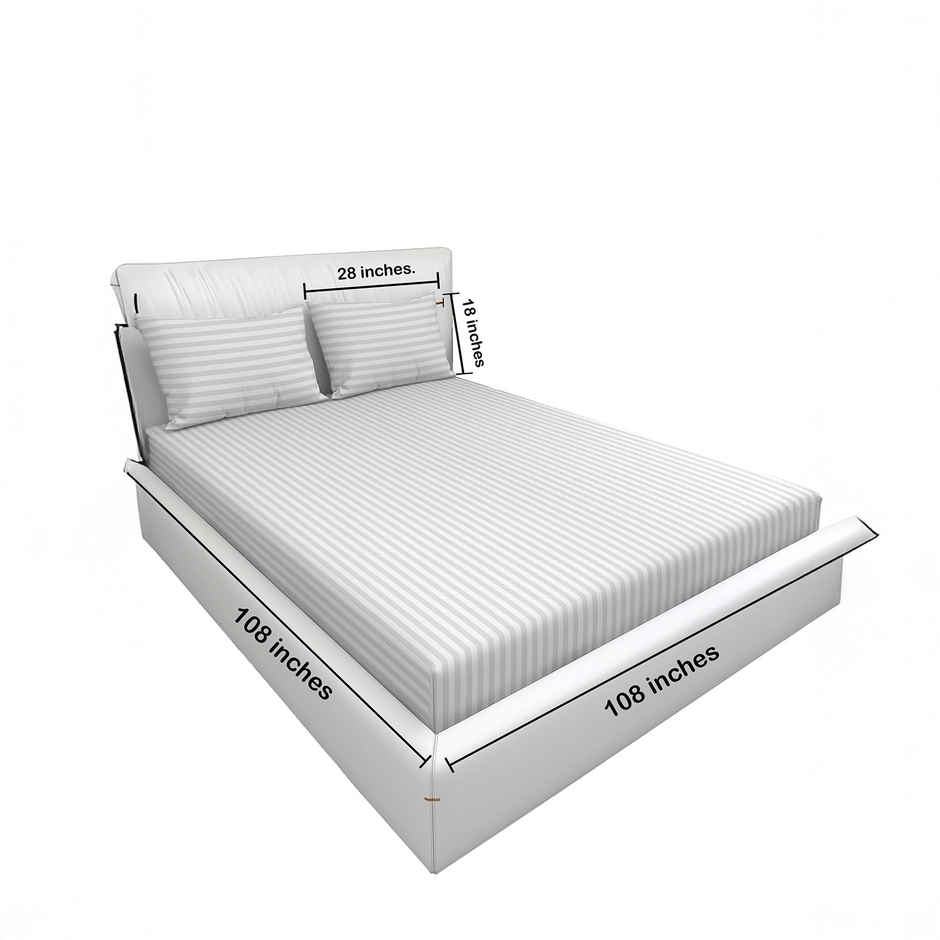 Homeharmony Plain White Lining Double Bed Bedsheet with 2 Pillow Covers (220x250 cm)