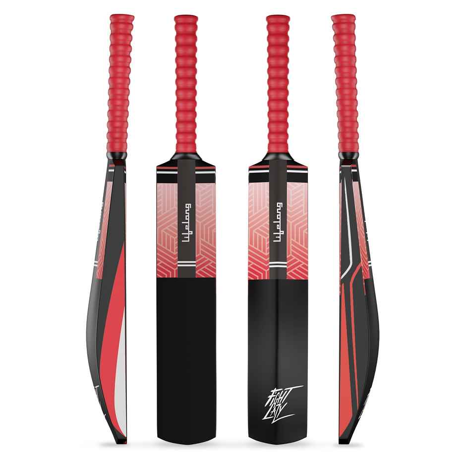 Lifelong Adult Plastic Cricket Bat, Full Size - 34 x 4.5 inch, Black & Red