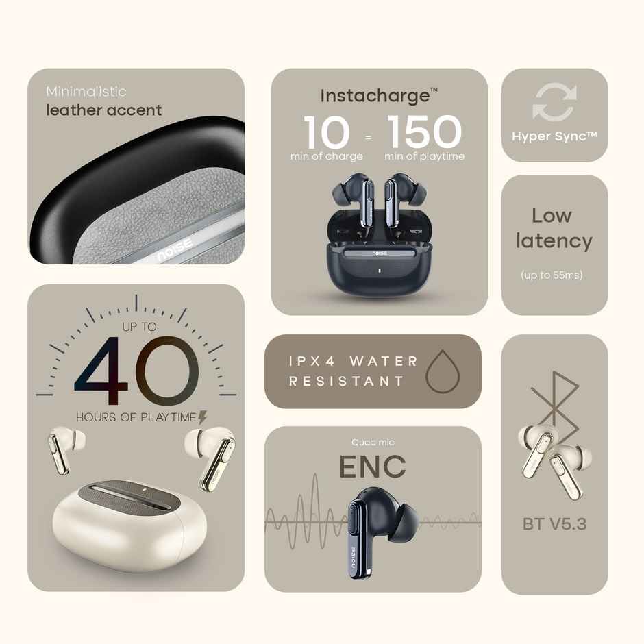 Noise Buds Uno Truly Wireless Bluetooth Earbuds | Ivory Grain