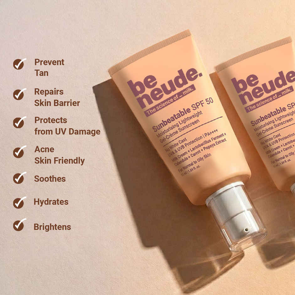 Be Neude Lightweight Gel Creme Sunscreen SPF50+ PA++++ UVA & UVB Protection
