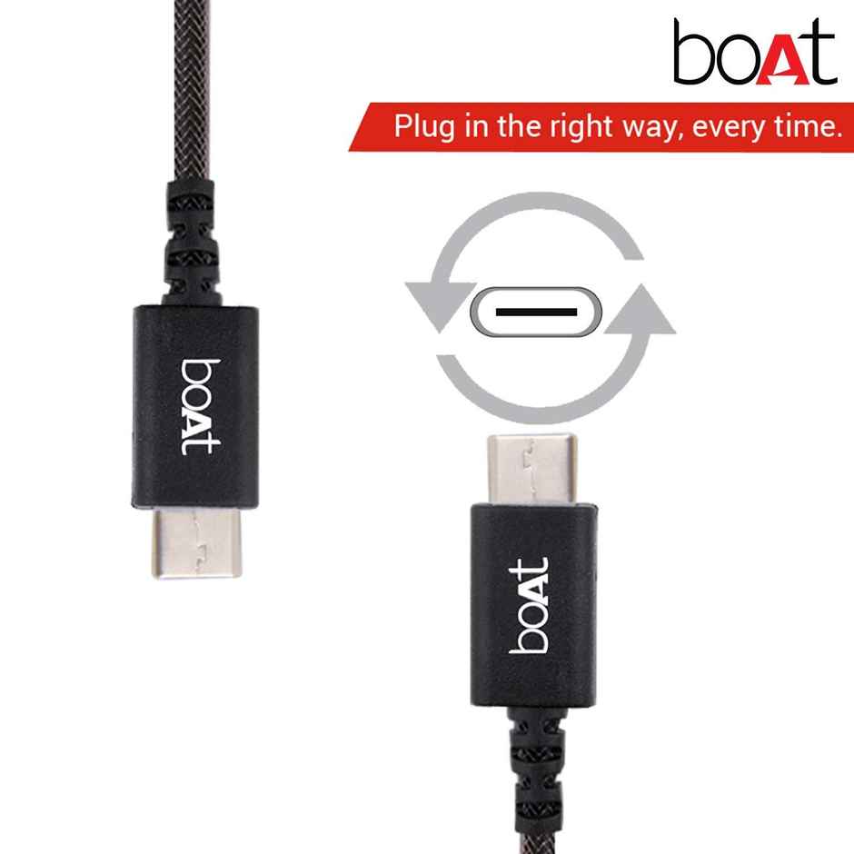 boAt Type-C A400 | Type-C to USB A| 2.4A Fast Charging & 480mbps Data Sync | 1m Length (Grey)
