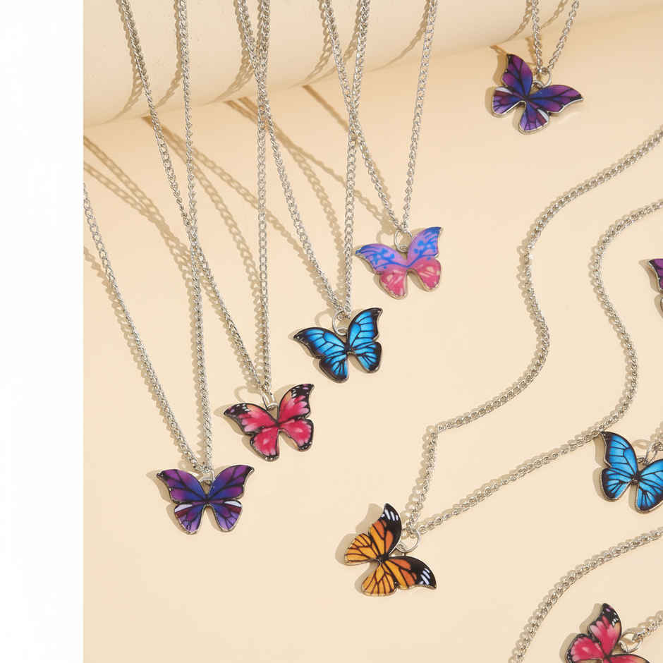 Shining Diva Fashion 5 Pcs Latest Stylish Butterfly Necklace Set for Women and Girls | Rrsd15817np