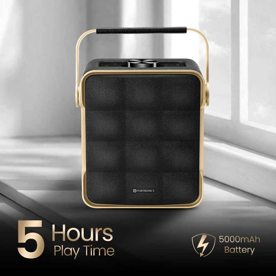 Portronics Harmony II 60W HD Sound Portable Bluetooth 5.3V Speaker, Bass Boost Technology (Gold)