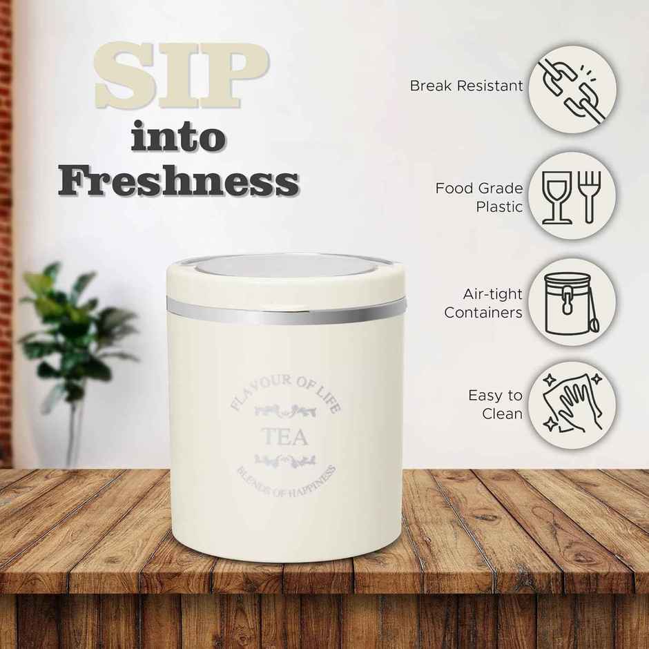 Jaypee Plus Classique Tea Coffee Sugar Air Tight Containers | Ivory - 750 ml