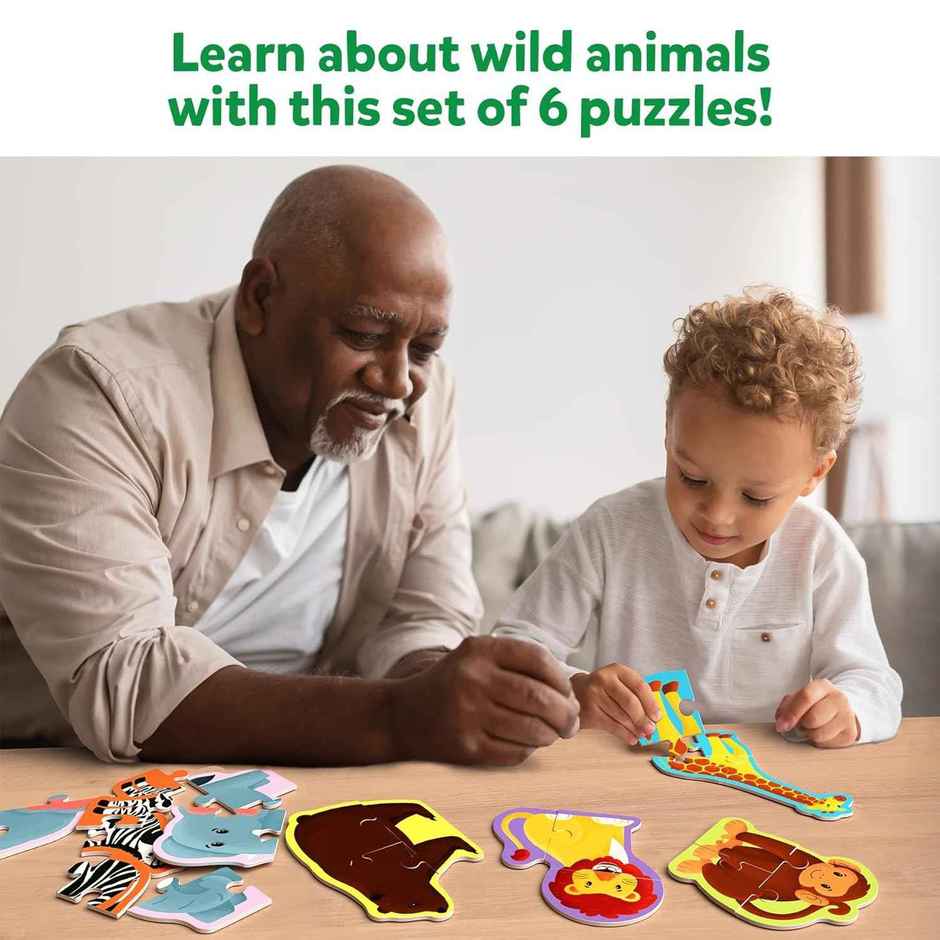 Skillmatics My First Puzzle Set - Wild Animal Jigsaw & Toddler Puzzles