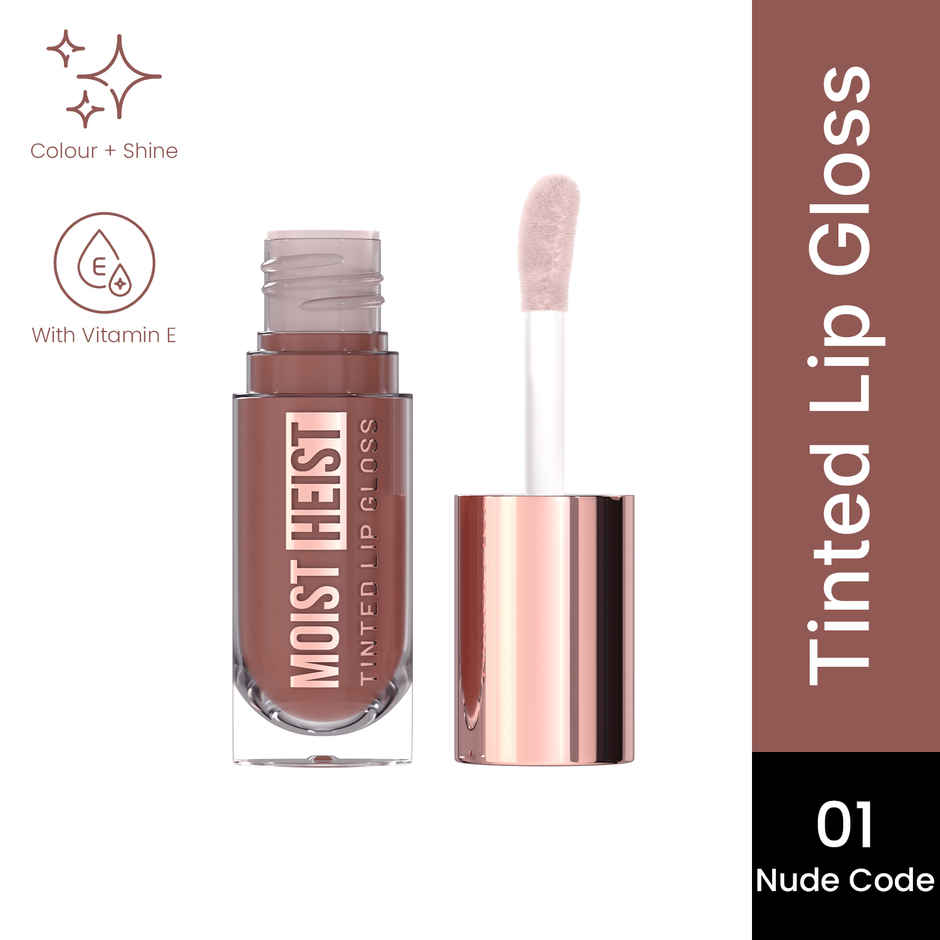 Swiss Beauty Moist Heist Tinted Lip Gloss Color & Shine, Non-Sticky With Vitamin E -1 Nude Code