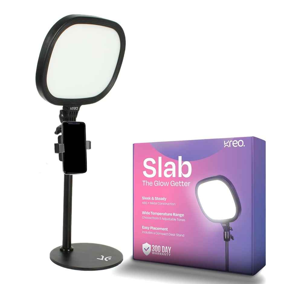 Kreo Slab Light Video Light Adjustable Photography Fill Light Five Color Temperatures 3200K-5600K Adjustable Brightness 1455 Lumens 120 Light Beads CRI 95+ with Extendable Light Stand for Video