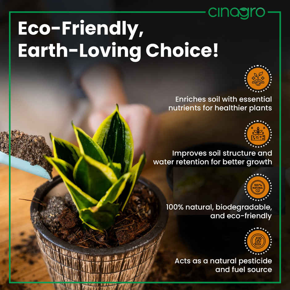 Cinagro Organic Manure Plant Fertilizer, Cow Dung Compost, Releases Phosphorus & Potassium