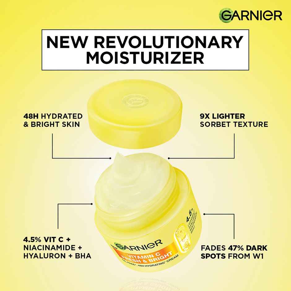 Garnier Fresh & Bright Vitamin C Sorbet Moisturizer, 4.5% Vit C + Hyaluronic Acid + Niacinamide