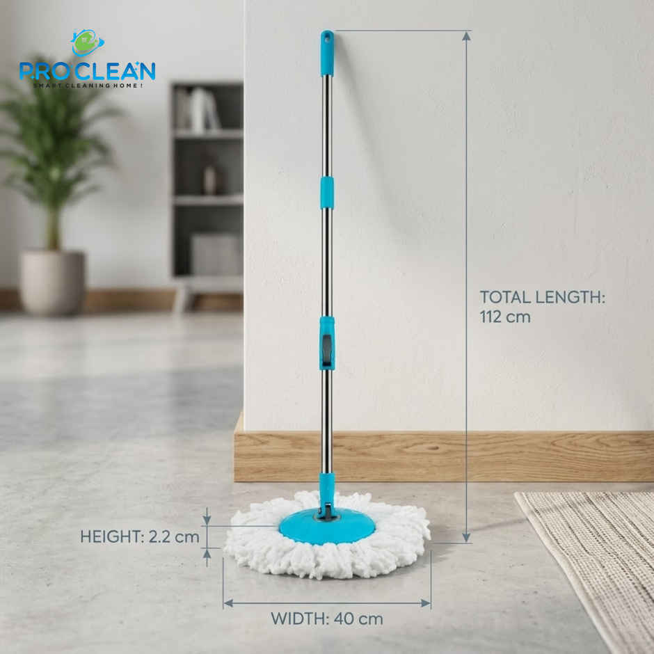 Proclean Refill Set Bucket Spin Mop | Telescopic Handle and Mop Disc