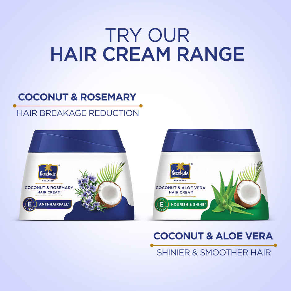 Parachute Advansed Coconut & Rosemary Hair Cream |Anti  Hair Fall |10X Hair Breakage Reduction