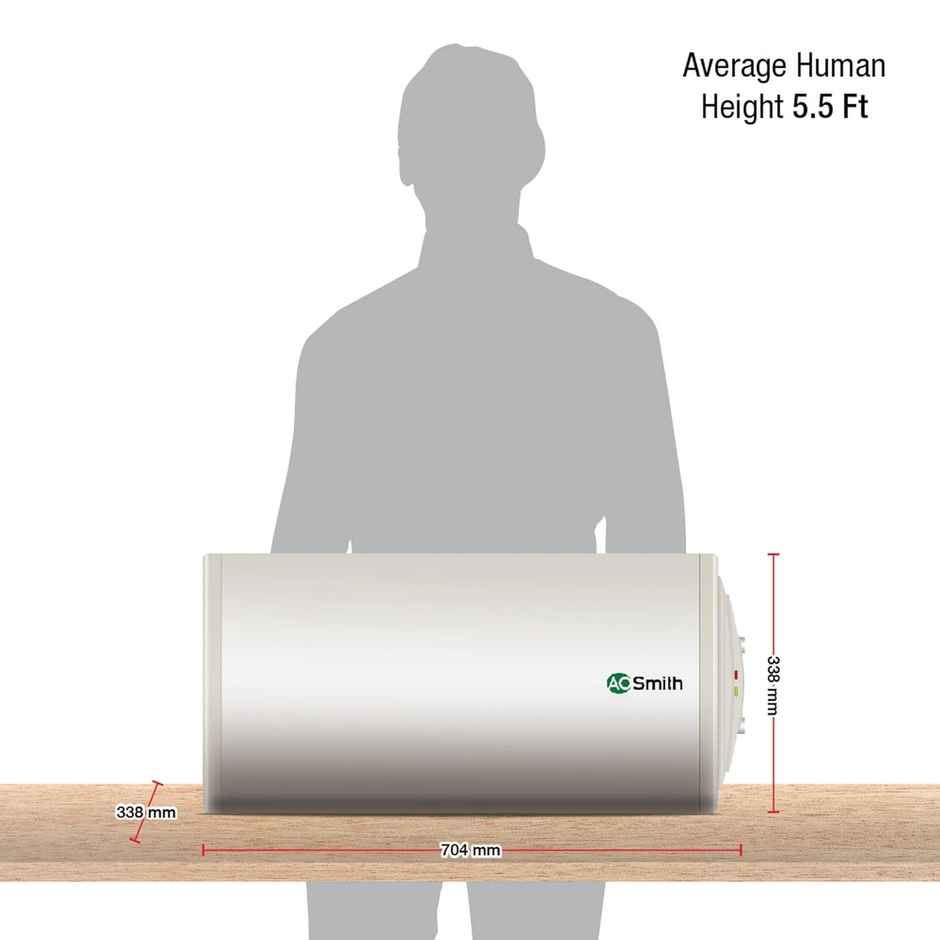 AO Smith HAS-X1-025-RHS Storage 25 Litre Horizontal Water Heater (Geyser)