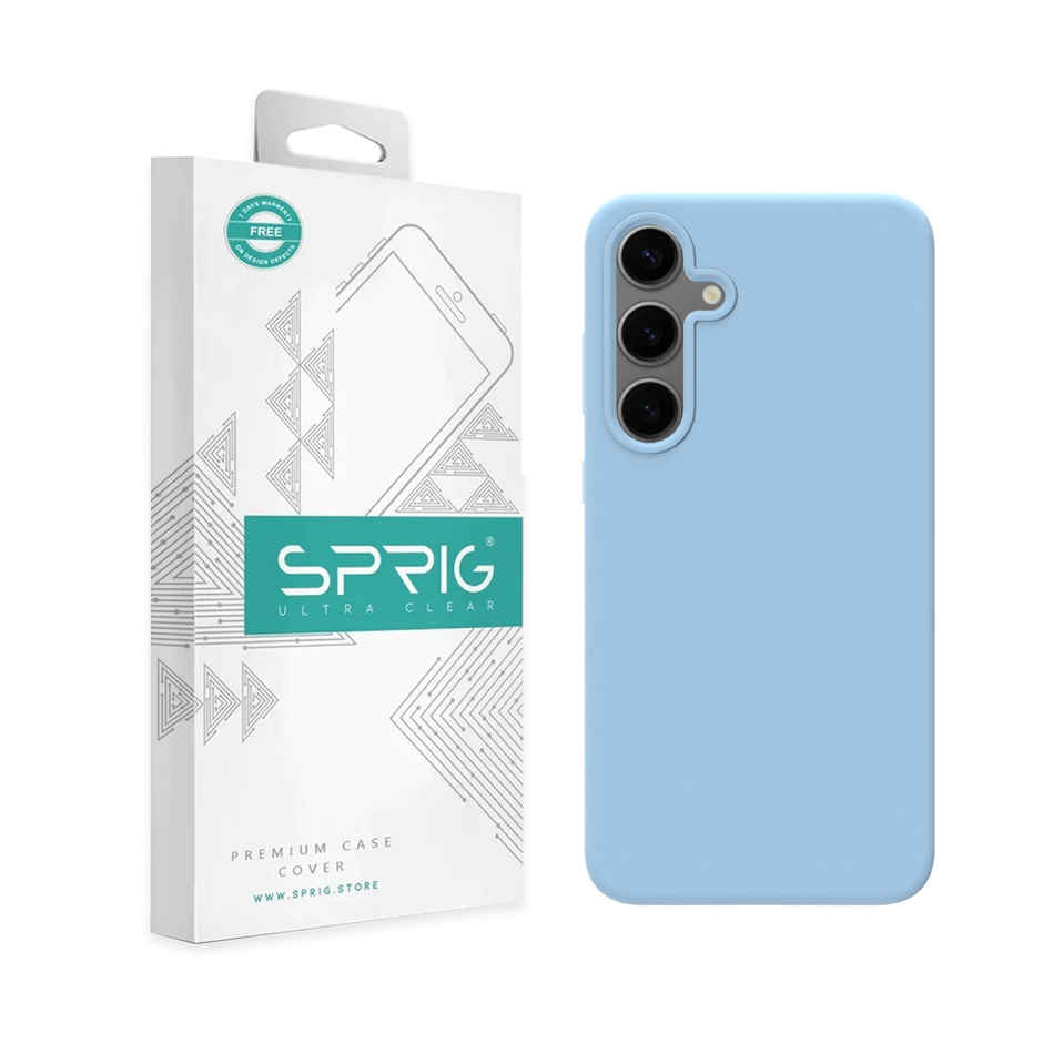 Sprig Premium Back Cover for Samsung Galaxy S24 Plus Phone Liquid Silicone Shock Proof | Blue