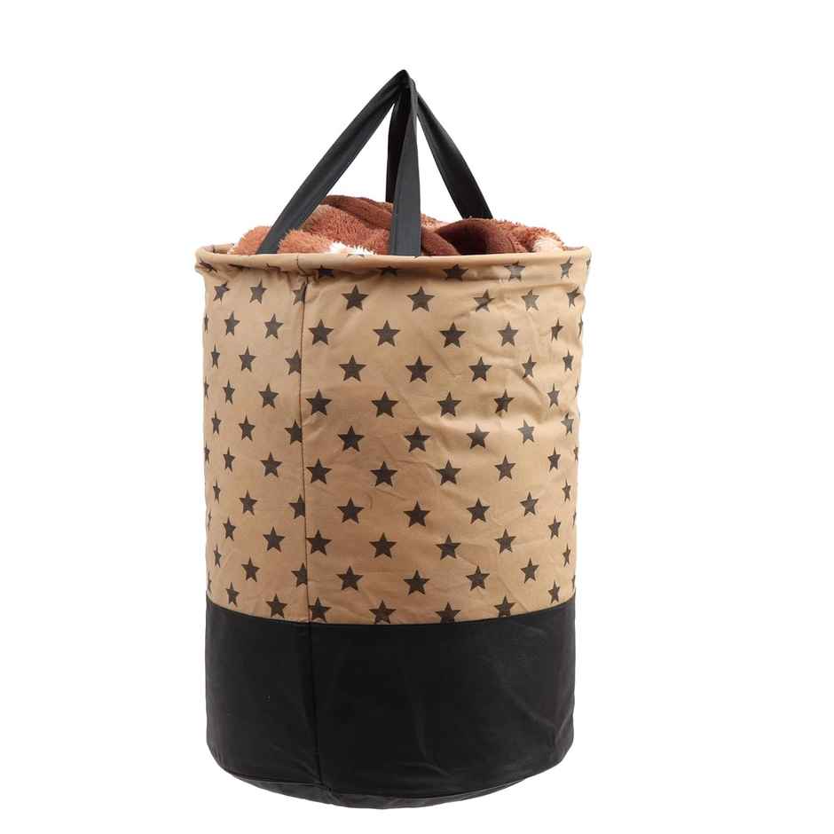 Perpetual 45L Waterproof Laundry Basket | Foldable Storage Bag with Handle (BrownStar)