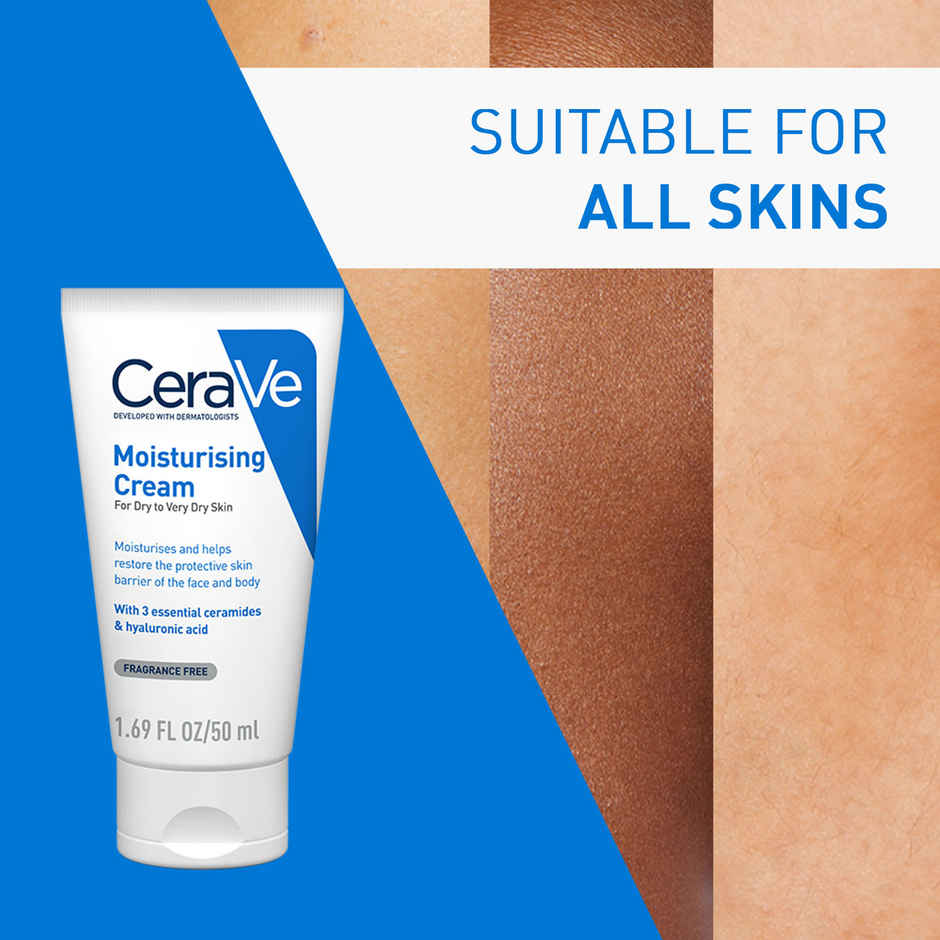 CeraVe Moisturizer Cream For Dry Skin Barrier Repair With Ceramides & Hyaluronic Acid