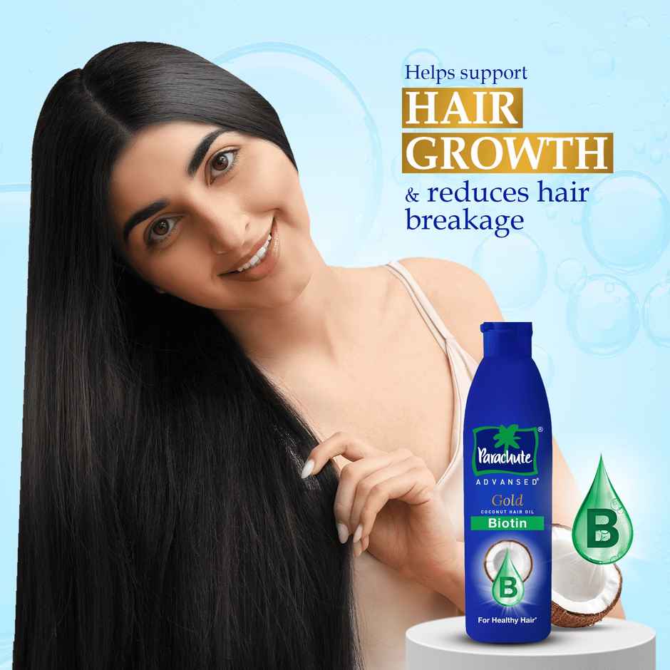Parachute Advansed Biotin & Coconut Hair Oil | Deep Nourishment for Fuller Hair