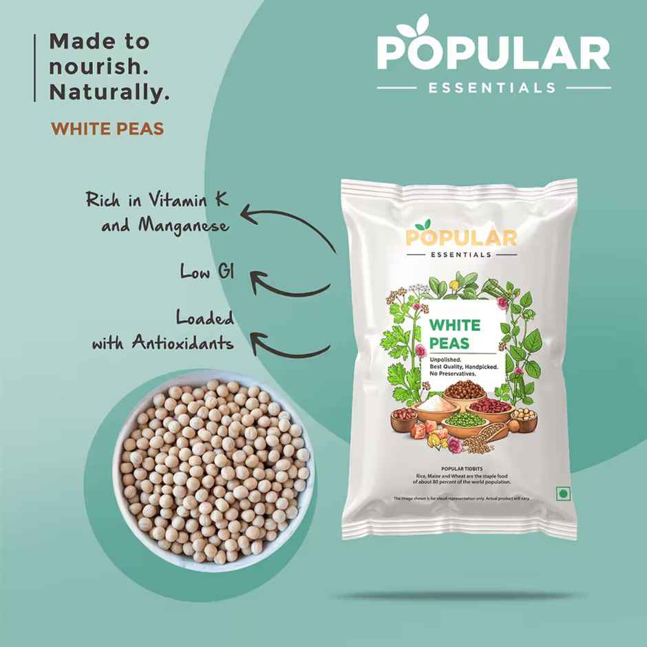 Popular Essentials White Peas | Un-Polished