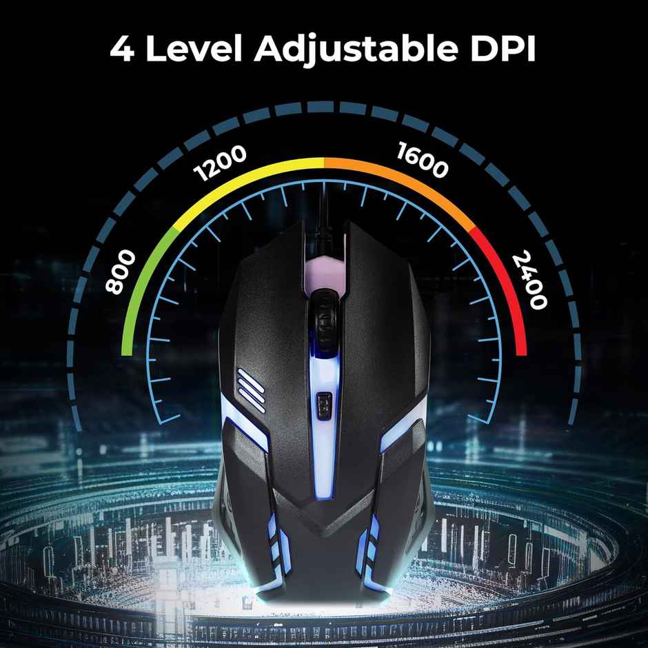 Zebronics Trion Gaming Keyboard & Mouse Gaming Combo 104 Keys Backlit Translucent Led Multi Dpi