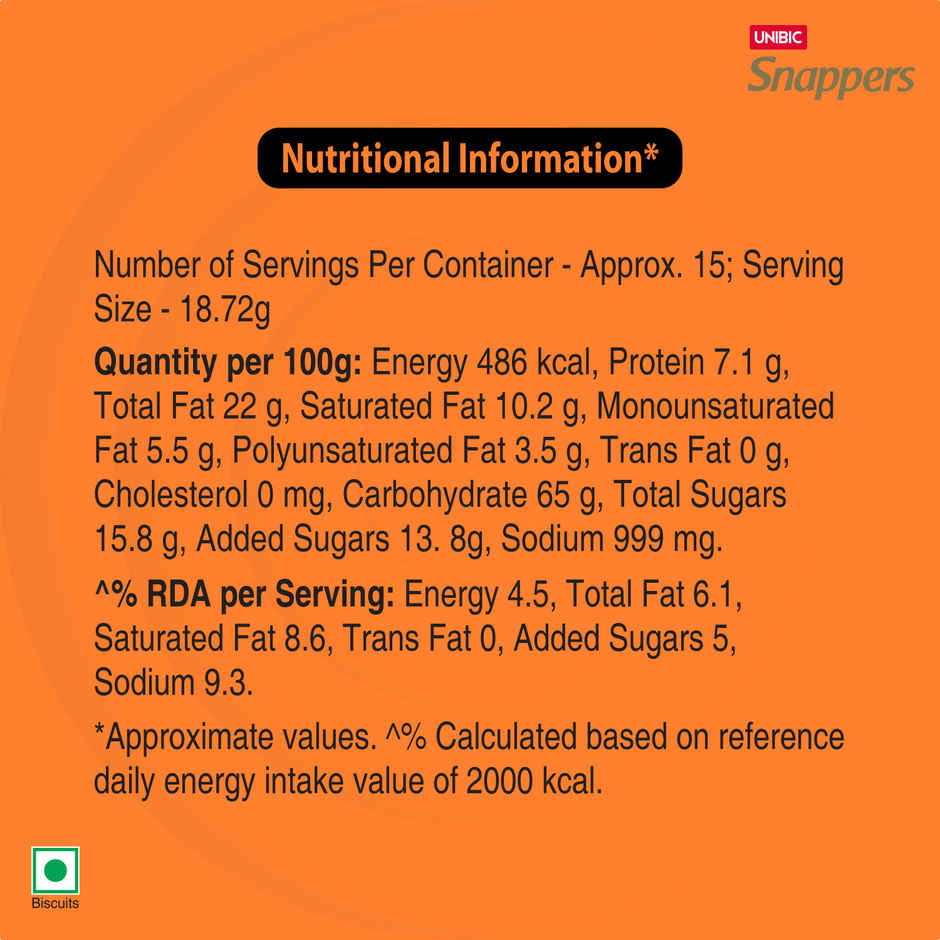UNIBIC Snapper Indi Spice Flavoured Crackers | Cholesterol-Free And Trans Fat-Free Combo