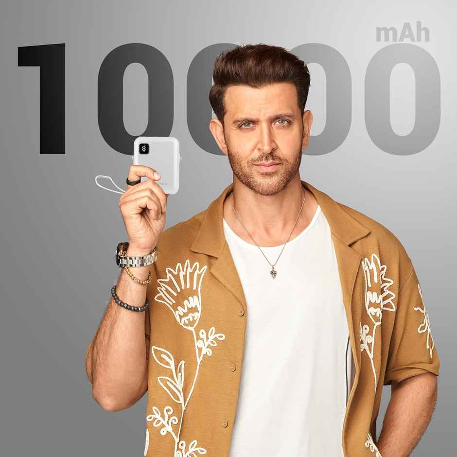 Zebronics MW64 Compact Power Bank, 10K mAh, Rapid Charge, 22.5W Output (White)