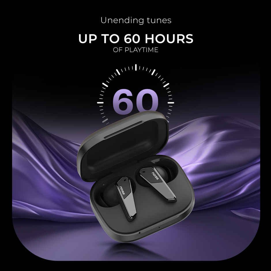 Noise Buds N1 Pro 30dB ANC 60H Battery Dual Pairing Instacharge TWS Earbuds | Chrome Black