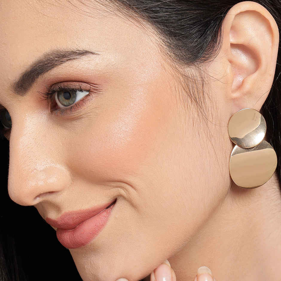 Sohi Gold-Plated Geometric Drop Earrings