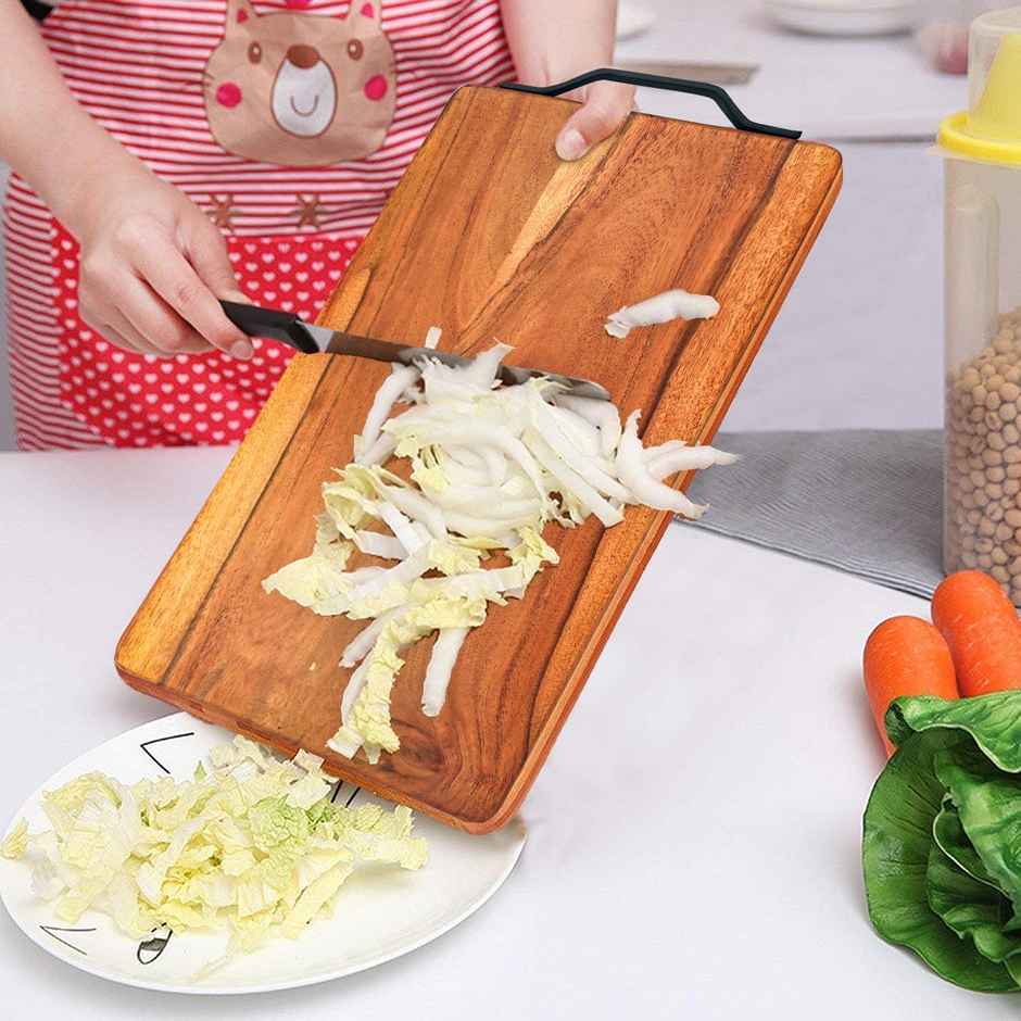 Urbanfix Bulfyss Acacia Wood Multipurpose Food Serving Platter with Handle