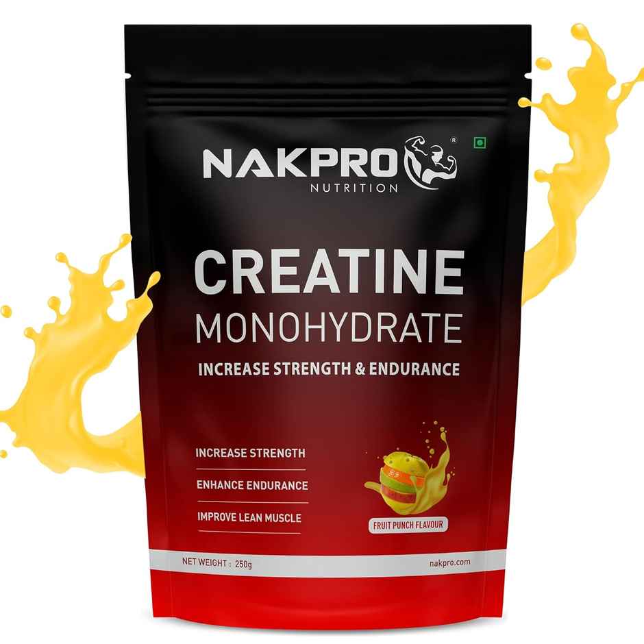 Nakpro Micronised Creatine Monohydrate Powder |Trustified Certified | Fruit Punch