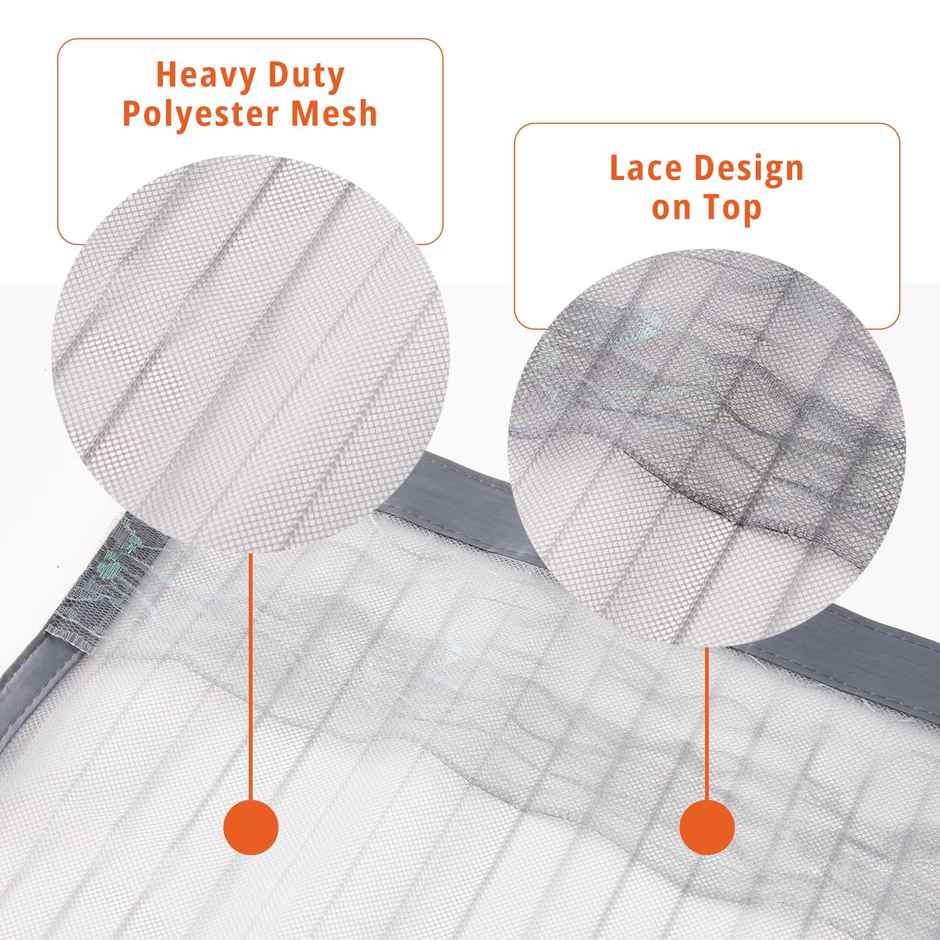 BonKaso Magnetic Mesh Curtain For Door/Window | Gray - 220 x 110 cm