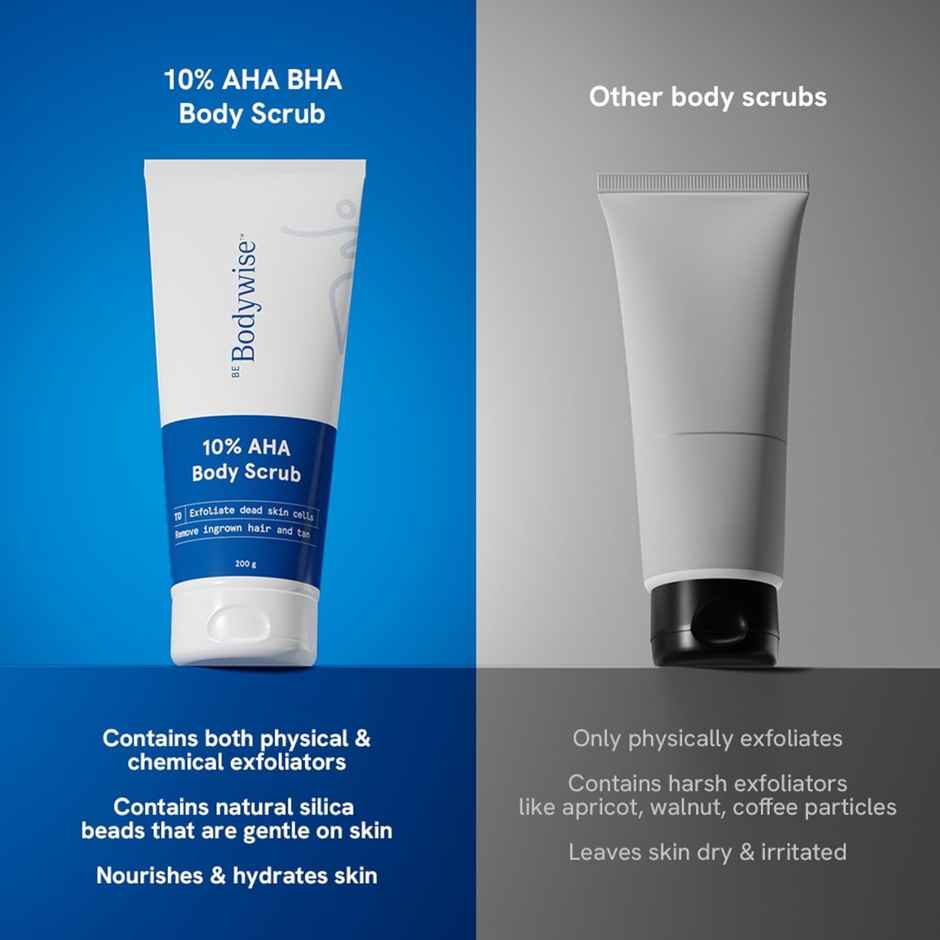 Be Bodywise 10% Aha Body Scrub - Reduces Strawberry Skin, Exfoliates