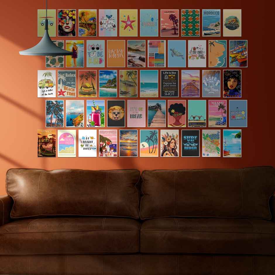 Paper Plane Design Aesthetic Wall Posters Collage 50 Pieces (4 Inch X 6 Inch) D5