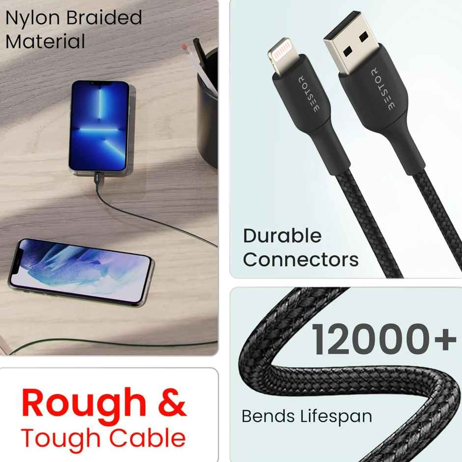 Bestor USB to Lightning Cable 1.2m - Fast Charging & Data Sync for iPhone