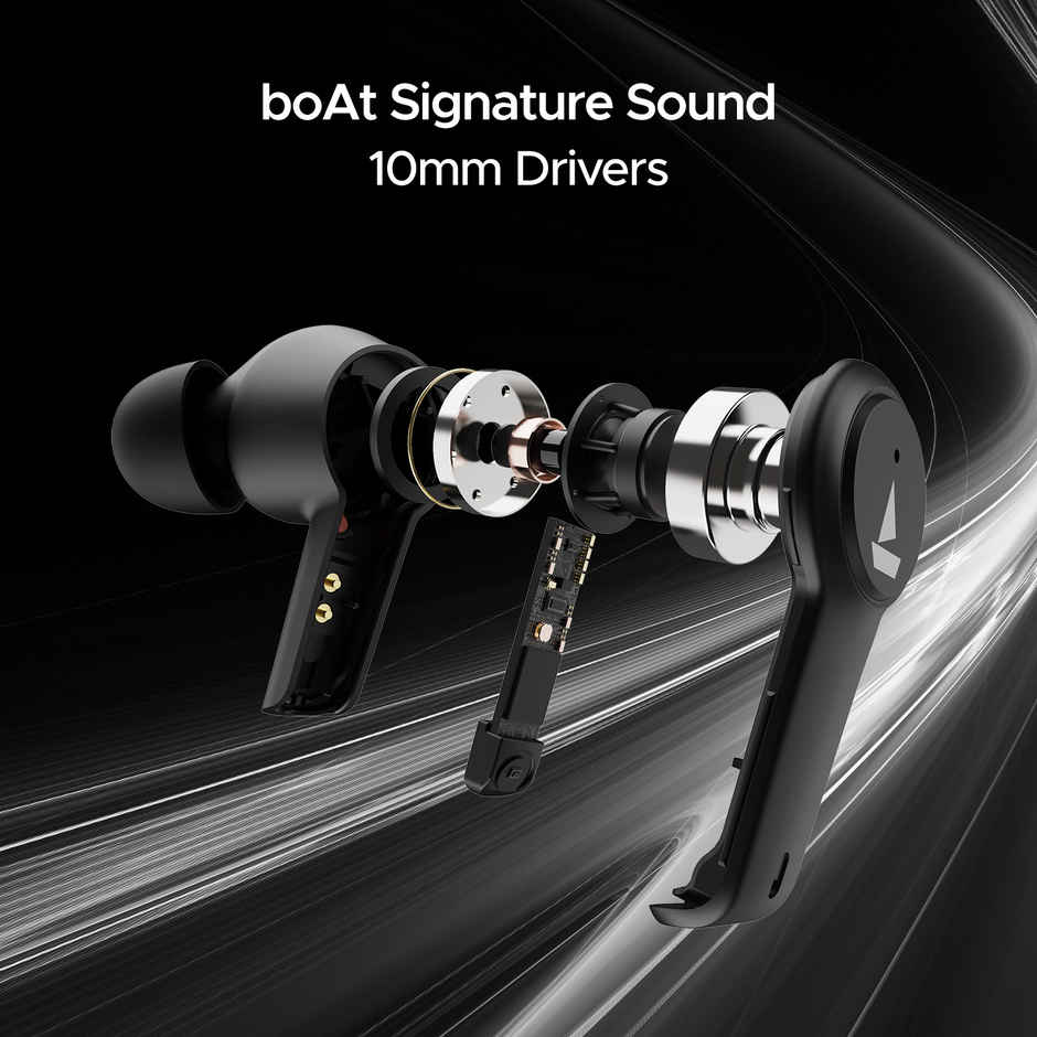 boAt Airdopes 411 ANC TWS Earbuds With Active Noise Cancellation Upto 17.5 Hours Playback - Black Storm