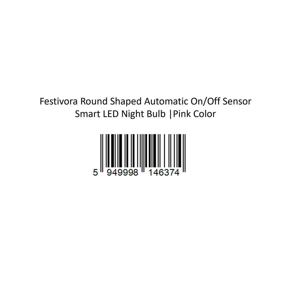 Festivora Smart Night Sensor Pink Light Bulb | Round Shaped | Auto ON in Dark, OFF in Bright