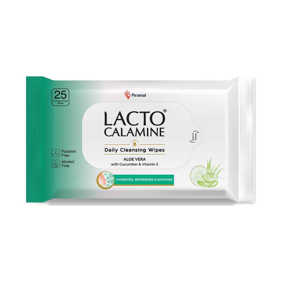 Lacto Calamine Makeup Remover Wipes With Aloe Vera, Cucumber And Vitamin E