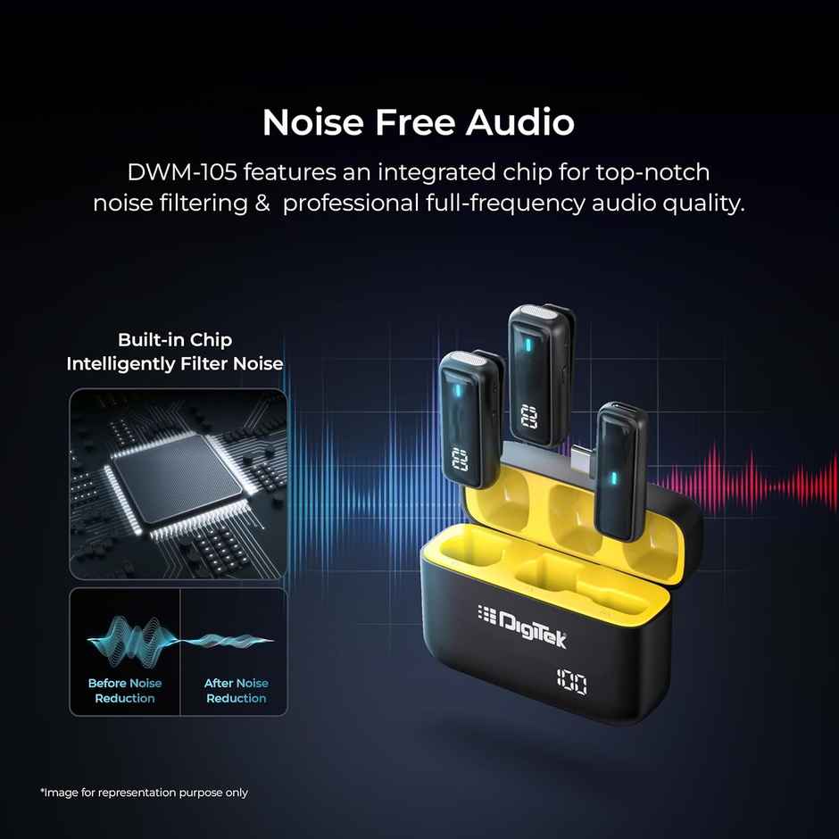 Digitek Dwm 105 2 In 1 Wireless Microphone System With Anc Mode