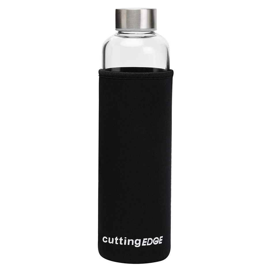 Cutting EDGE Borosilicate Glass Water Bottle with Cover | Hot & Cold Drinks | 500 ml