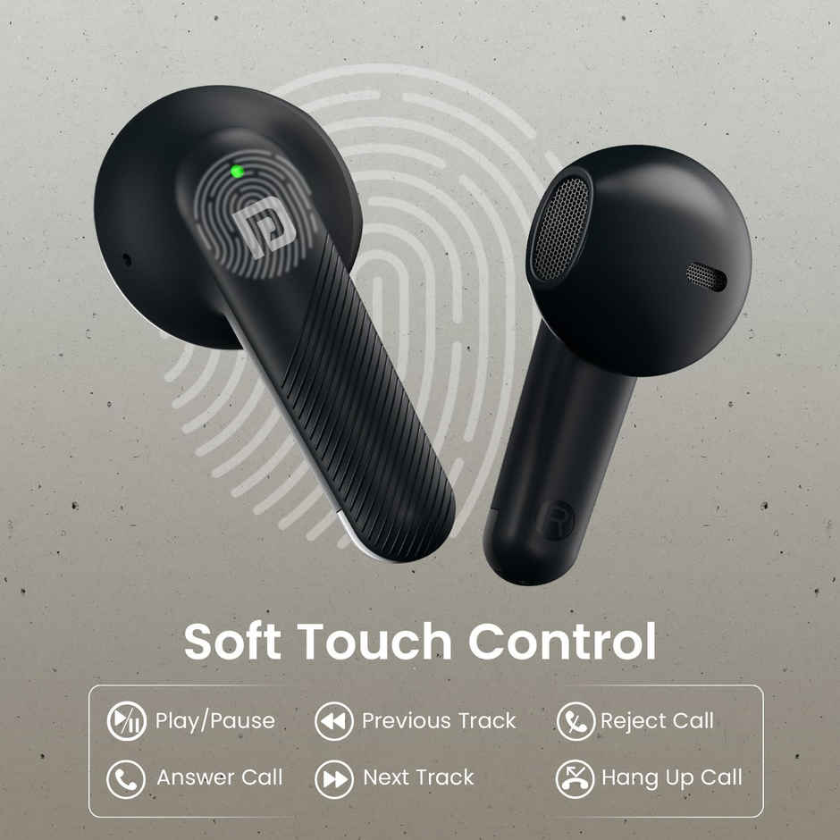 Portronics Twins S18 Smart TWS BT Earbuds Black