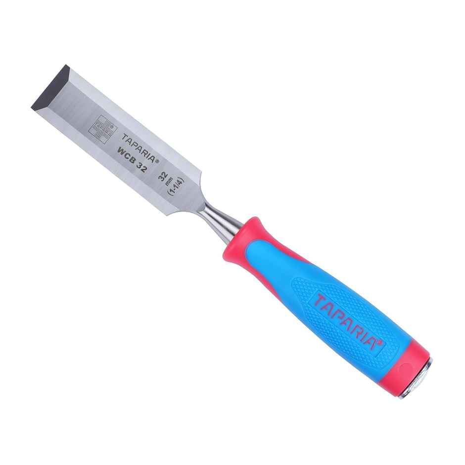 Taparia WCB32 Steel (32mm) Bevelled Edge Chisel (Blue and Silver)