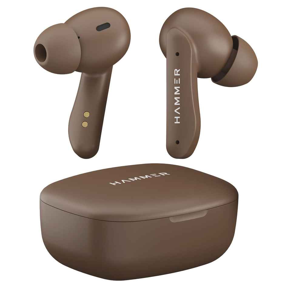 Hammer Solitude ENC Bluetooth In Ear Earbuds With Up To 22H Playtime, Type-C - Mocha Brown