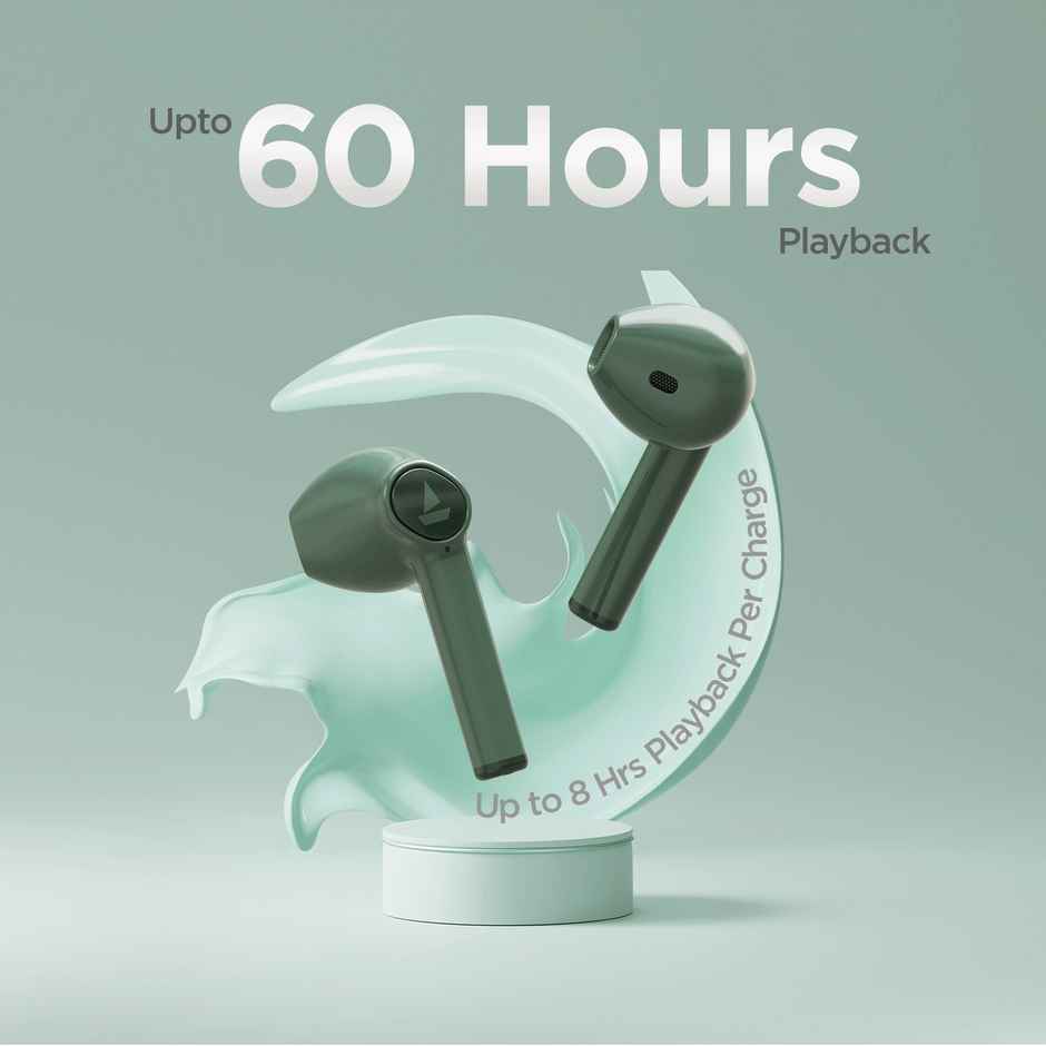 boAt Airdopes 131 Gen 2 Tws Earbuds W/ 60h Playtime, 13mm Drivers, Btv5.1 and Asap Charge - Viper Green