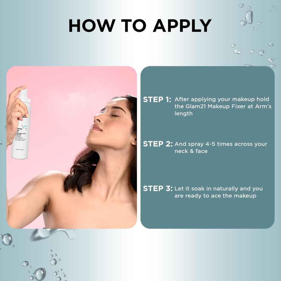 Glam21 Make-Up Fixer Spray - Keeps Makeup Intact With A Sparkly Texture | Long-Lasting