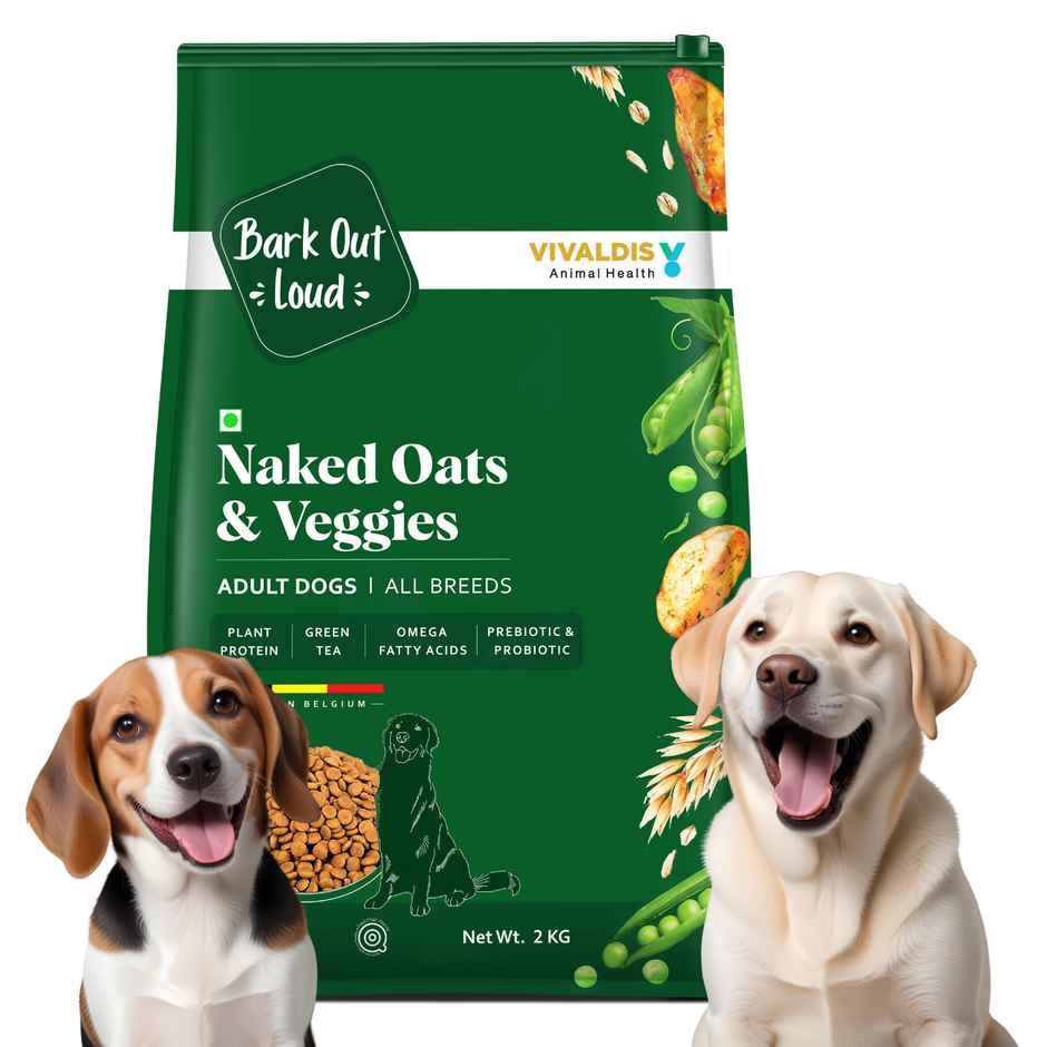 Bark Out Loud 100% Veg Dog Food Naked Oats & Veggies - Vegan | Medium Large Breed
