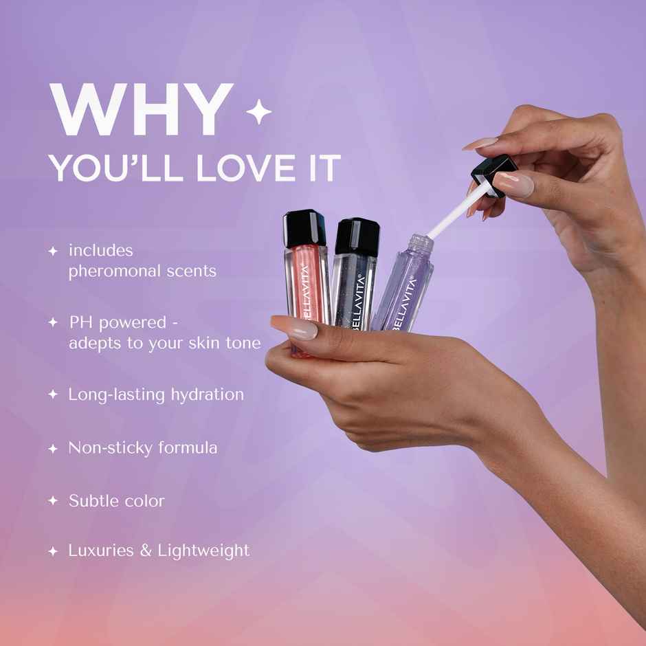 Bella Vita Mini Lip Gloss Set Of 3 | Gift Set | Color Changing Based On Ph | Hydrating & Non-Sticky