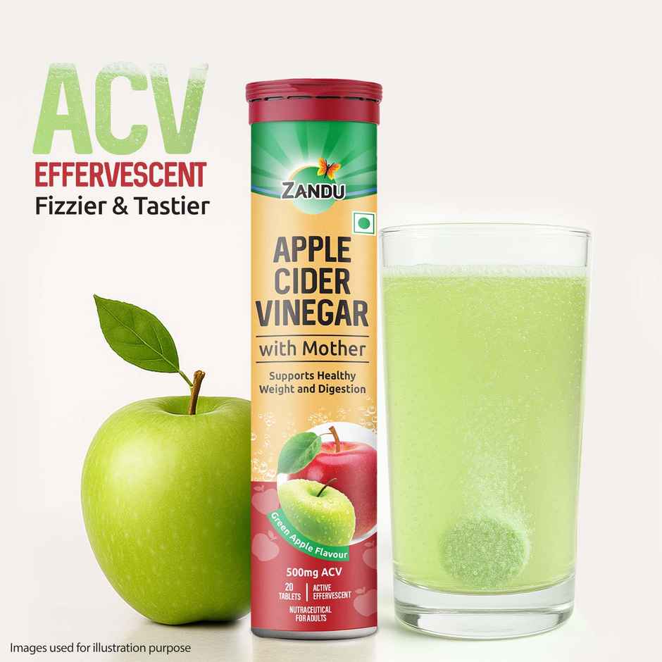 Zandu Apple Cider Vinegar ACV Effervescent Tablets
