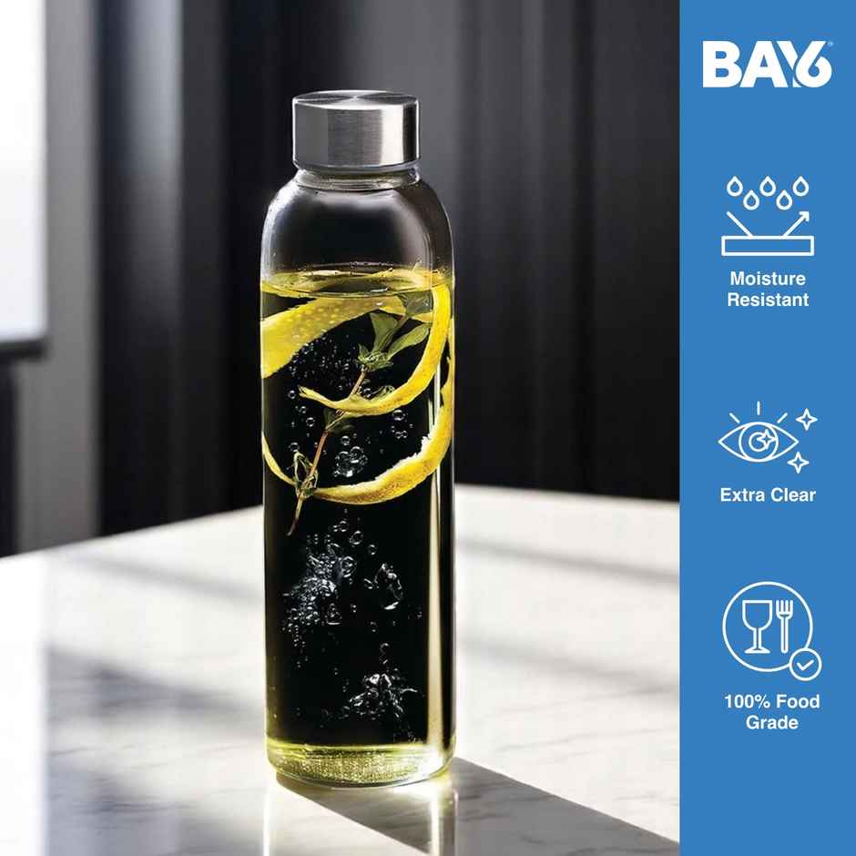 BAY6 Premium Imported Borosilicate Glass Bottle | 1000 ml