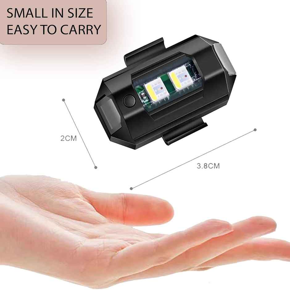 Autofy Universal Warning Led Rechargeable For Bikes Cars Cycles Drones Helmet 7 Colors - Pack Of 3