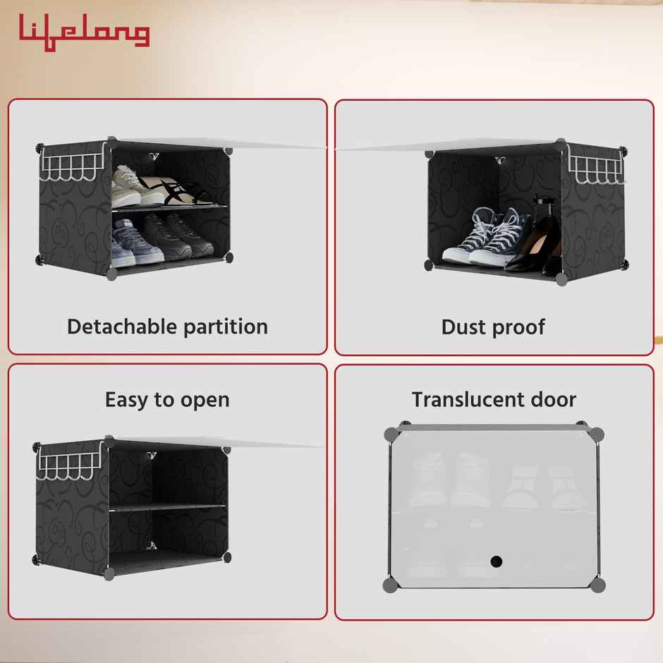 Lifelong ShoeRack for Home | Detachable | Adjustable Height | 6-Layer | Stand with Cover