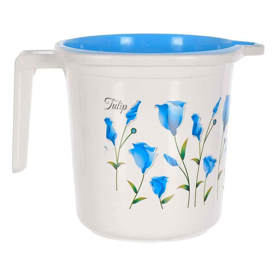 Kuber Industries Plastic Bathroom Mug | 1.5L | Pack of 2 (Blue & White)