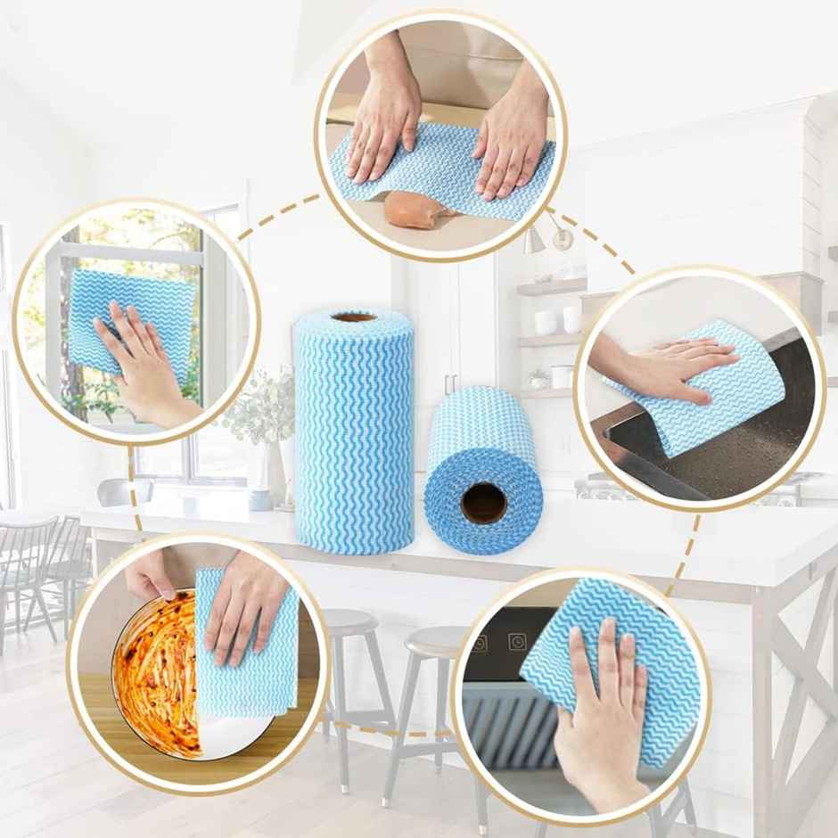 Daluci Kitchen Cleaning Towel Roll - Reusable | Washable and Super Absorbent | 1 Roll - 80 Pulls - Assorted Combo 
